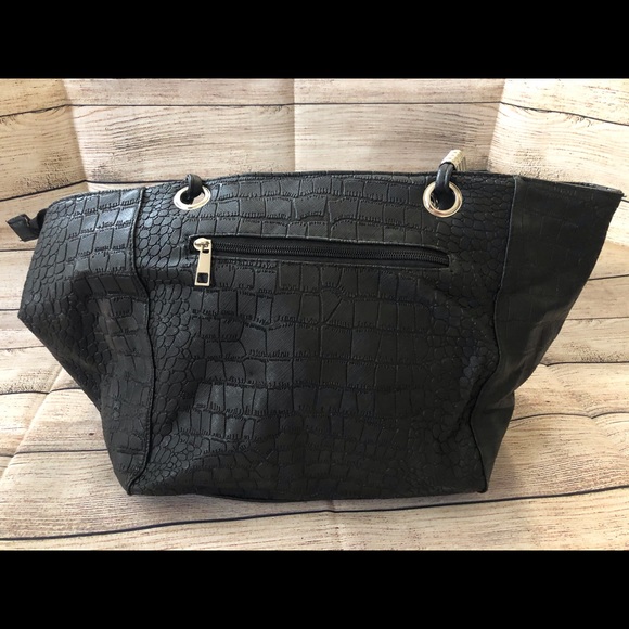 Black Trapeze Tote Purse - Picture 2 of 4